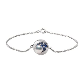 Bracelet perle Akoya - Diamant, saphir, Or blanc I Seiza
