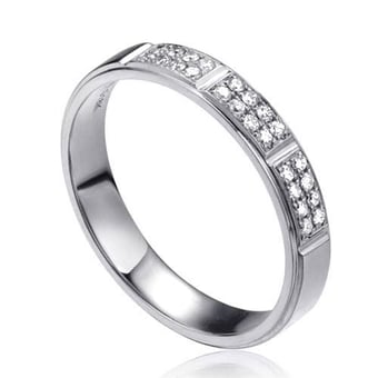 Alliance biseautée femme - Platine