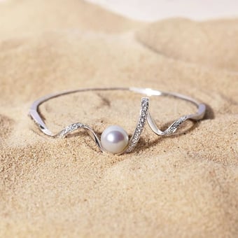 Bracelet Ondine - Perle Akoya, Or Blanc, Diamants
