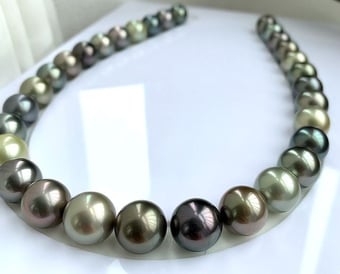 Collier perles de Tahiti multicolores - 13/14mm - AAA