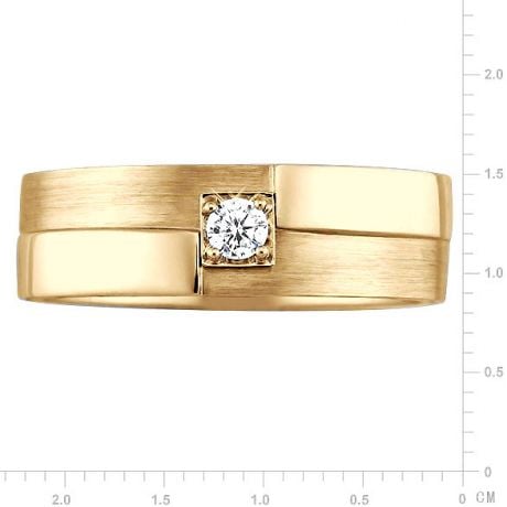 Bague Homme. Or jaune polie / brossé. Diamant 0.105ct | Edgar