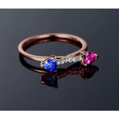 Bague croisée des chemins. Or rose