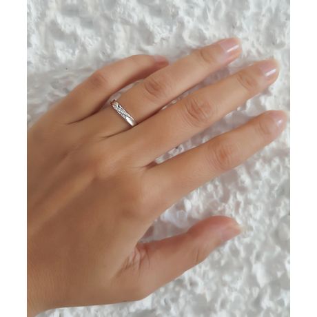 Alliance Femme. Platine. Diamants 0.029ct