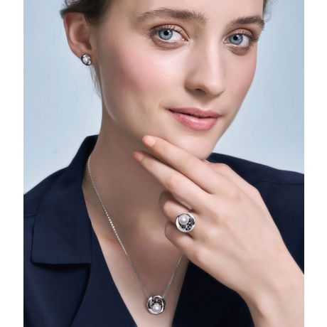 Bague Seiza Constellation I Perle Akoya, saphir, diamant I Or blanc