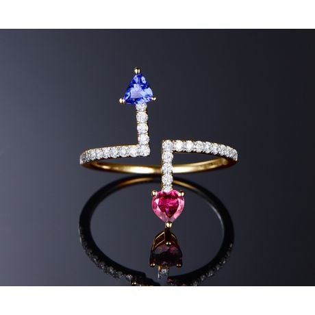 Bague Autre moi Or jaune. Diamants, Saphirs