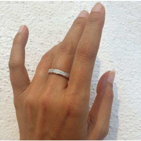 Joaillier alliance de fiançaille - Alliance Femme diamants et or rose et blanc