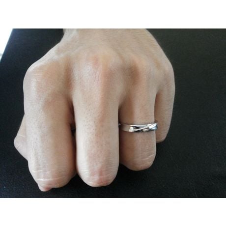 Alliance Homme. Platine. Diamant 0.007ct