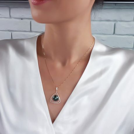 Pendentif trésor des océans - Perle de Tahiti - Or jaune, diamants