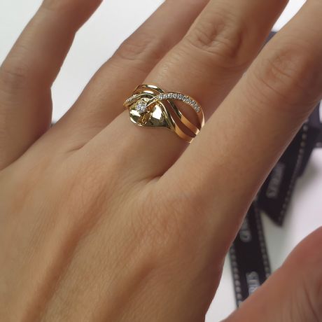 Bague or diamant - Or jaune 18 carats - Diamants 0.109ct