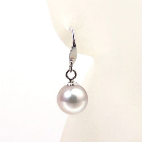 Boucles d'oreilles perles Akoya blanches - 7/7.5mm - GEMME - Or blanc
