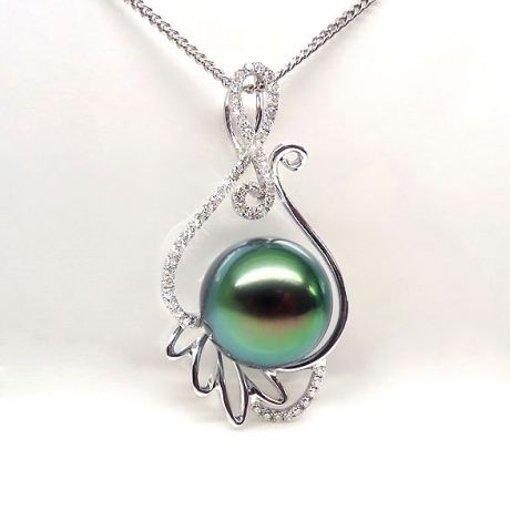 Pendentif musique classique - Renaissance - Perle de Tahiti - Or blanc