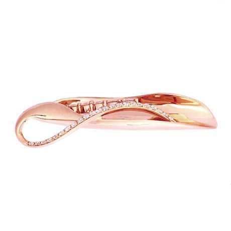 Création pendentif or rose - Naissance du végétal - Diamants sertis