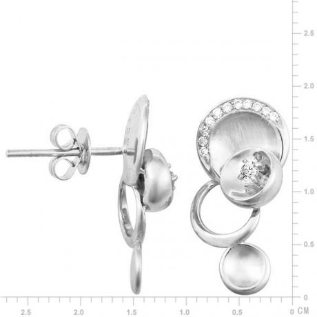 Boucles d'oreilles - Boucle diamant or blanc 18cts - Mélange raffiné