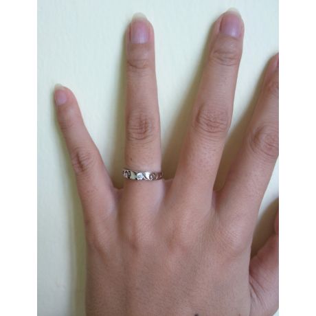 Mon alliance de mariage - Alliance originale platine, diamant - Femme