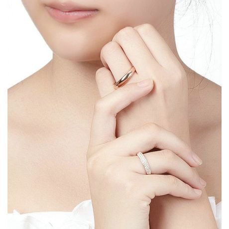 Alliance bombée Or rose 18 carats Messieurs. 1 diamant 0.010ct | Corey