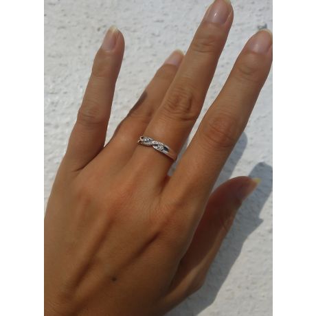 Alliance Monika Platine I Bague de mariage diamant Femme