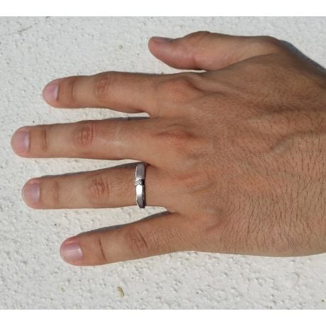 Achat alliance mariage - Alliance Solitaire Homme - Platine, diamants | Colin
