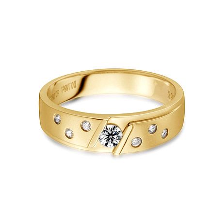 Bague alliance constellation diamantée - En or jaune 18cts - Homme | Stern