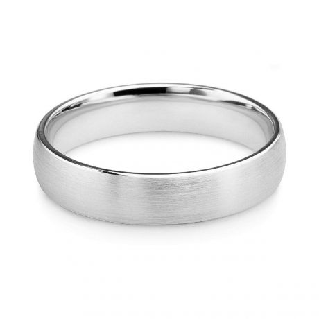 Alliance diamant or blanc - Lignes pures - Homme