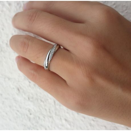 Alliance anneau de prestige. Union symbolique. Diamants, platine | Héra