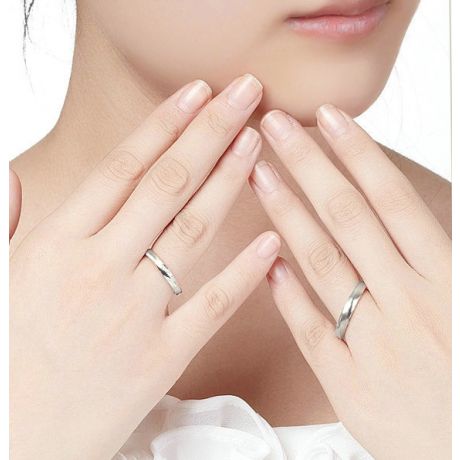 Alliances modernes homme et femme. Platine, diamants | Tea & Ovidio