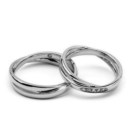 Duo d'alliances 2 anneaux Platine - Diamants | Marthe & Orli