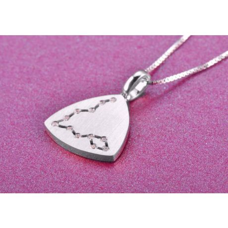 Pendentif constellation du zodiaque - Signe du poisson - Or blanc