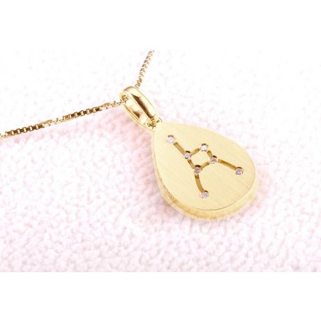 Pendentif astrologique - Constellation du cancer - Or jaune, diamants
