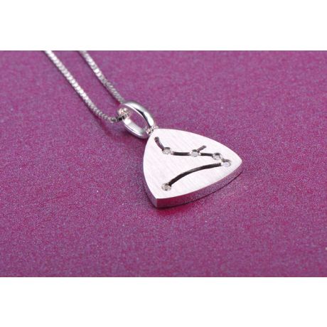 Pendentif astrologique - Constellation du bélier - Or blanc, diamants