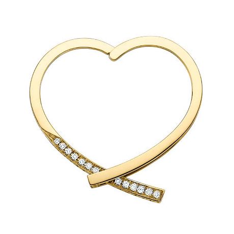 Anneau bague type pendentif - Or jaune 18cts - Diamants