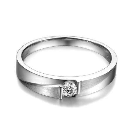 Alliances diamants sertissage demi clos - Métal or blanc 18cts - Duo