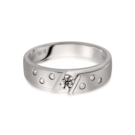 Bague alliance constellation diamantée - Platine - Homme | Stern platine 