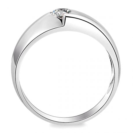 Bague homme duo d'or blanc serti d'un diamant de 0.50ct | Gemperles