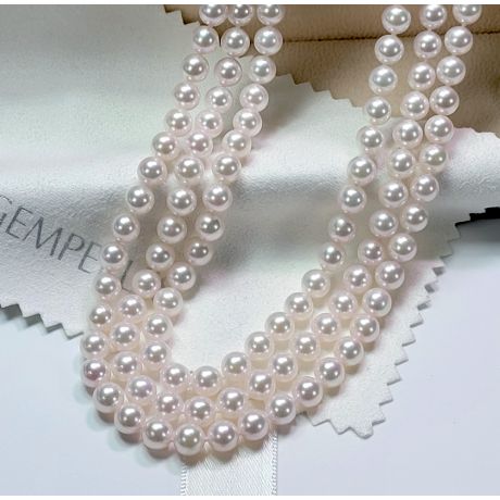 Collier Nagoya or blanc