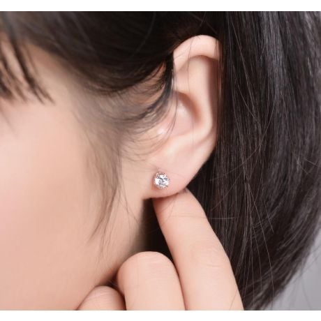 Puces diamants 0.50ct. Platine - Carat personnalisable