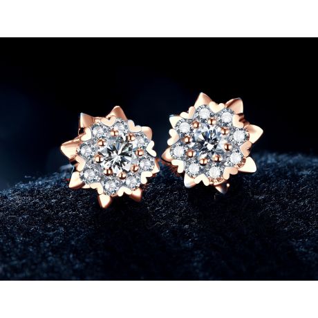 Boucles d'oreilles meravigliosa. Or rose, diamants 0.26ct