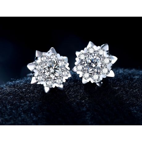 Boucles d'oreilles meravigliosa. Or blanc, diamants 0.26ct