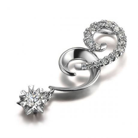 Pendentif 99 - Or blanc - Diamants 0.25ct