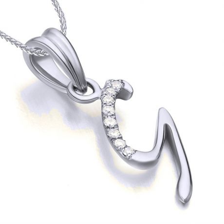 Pendentif chiffre 9 - Or blanc 18cts - Diamants 0.016ct