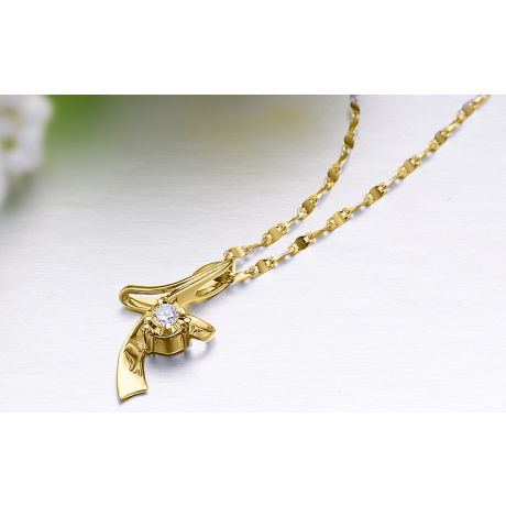 Pendentif diamant Signature - En or jaune 18 carats
