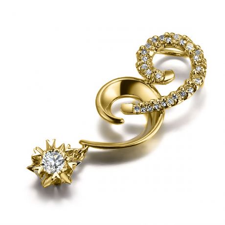 Pendentif 99 - Or jaune - Diamants 0.25ct