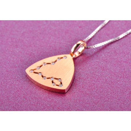 Pendentif constellation du zodiaque - Signe du poisson - Or rose