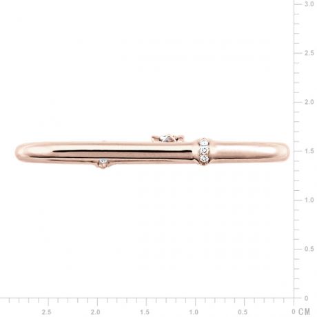 Pendentif feuilles bambou or rose - Tige incurvée - Noeuds diamantés
