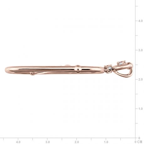 Pendentif végétal raffiné - Bambou incurvé or rose - Diamants 0.20ct
