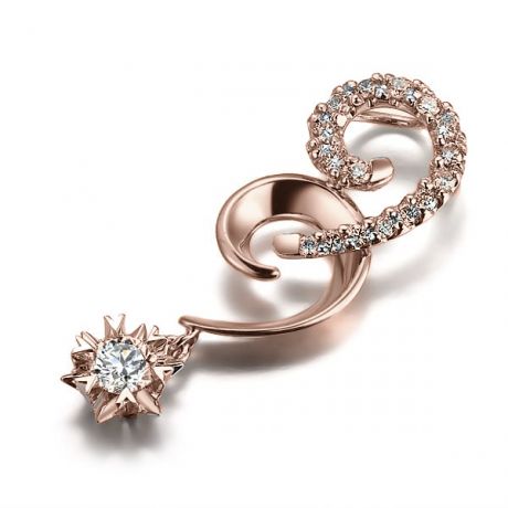 Pendentif 99 - Or rose - Diamants 0.25ct