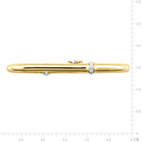Pendentif feuilles bambou or jaune - Tige incurvée - Noeuds diamantés