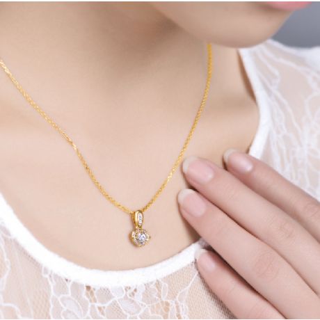 Pendentif Coeur Or jaune 18cts et diamants 0.37ct