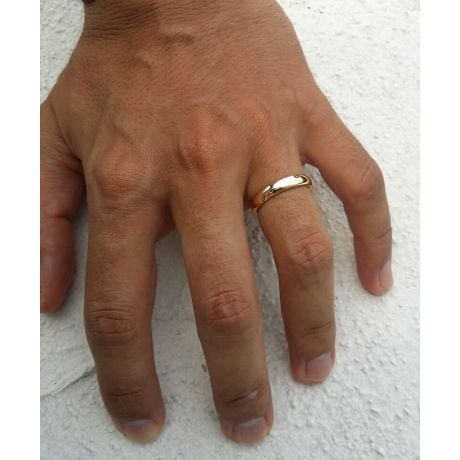 Alliance en or ronde - Alliance Homme Or rose - Diamant