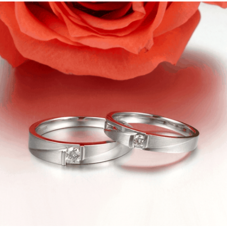 Alliance diamant sertissage demi clos - Métal platine - Homme