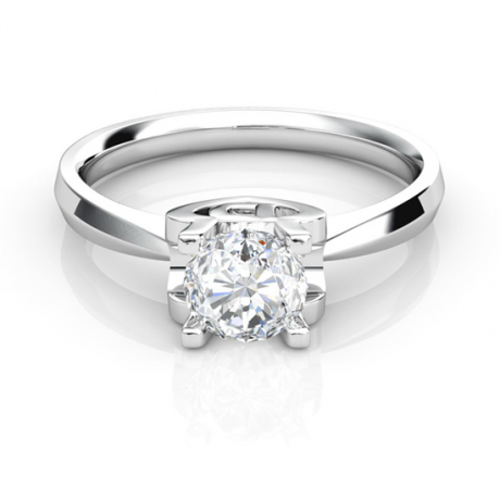 Bague prénom - Lettre D - Diamant, platine | Gemperles